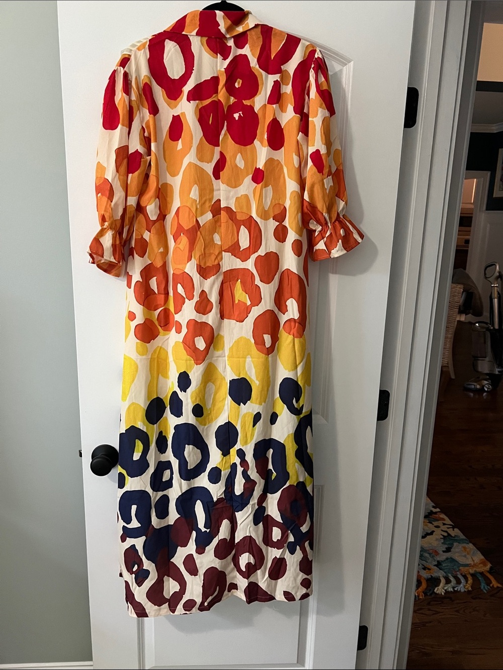 Source Unknown Multicolor Maxi Dress - Red, Orange, Yellow & Navy - Picture 5 of 6